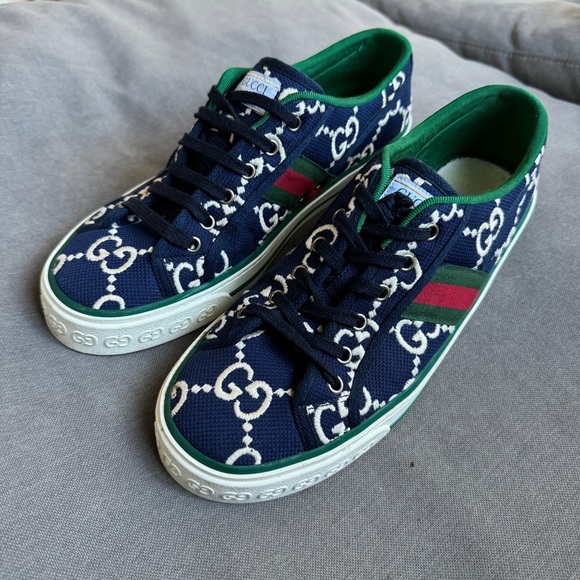 SOLD - GUCCI Tennis 1977 Tweed Trainers 43 - Picture 2 of 6